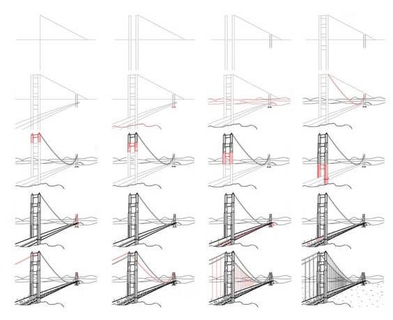 How to draw Bridge idea (6)