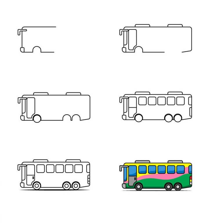 How to draw Bus idea (12)