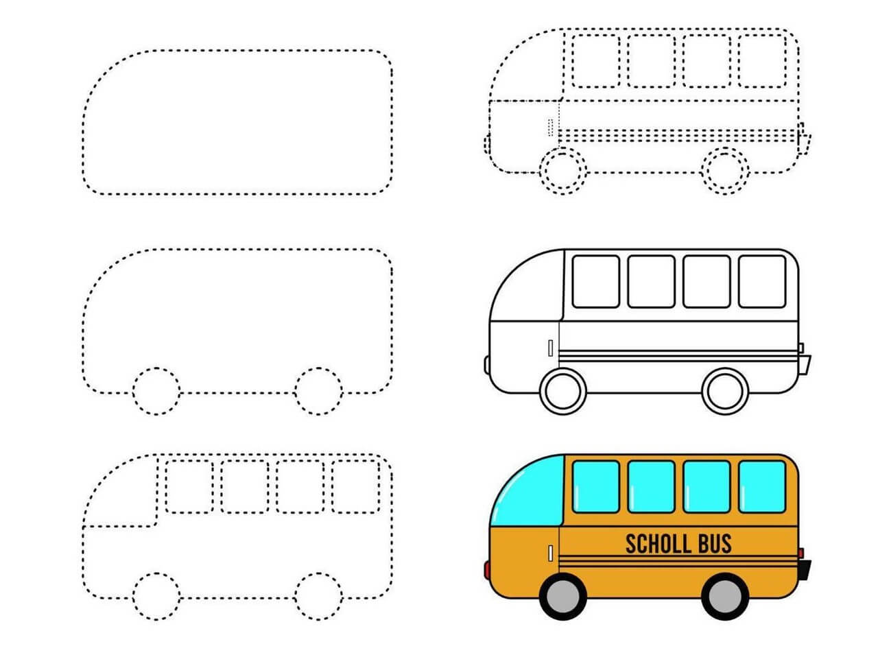 How to draw Bus idea (14)