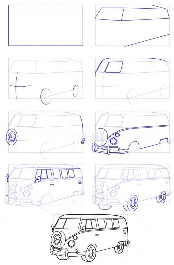 How to draw Bus idea (17)