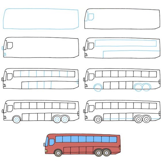 How to draw Bus idea (18)