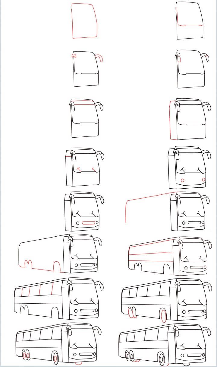 How to draw Bus idea (21)