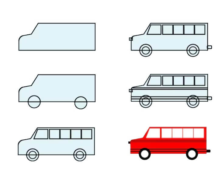 How to draw Bus idea (24)