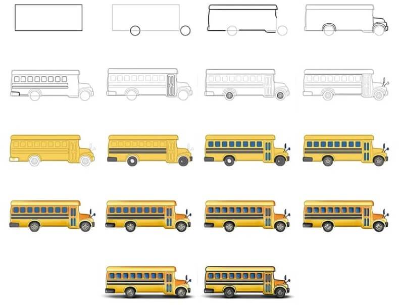 How to draw Bus idea (25)