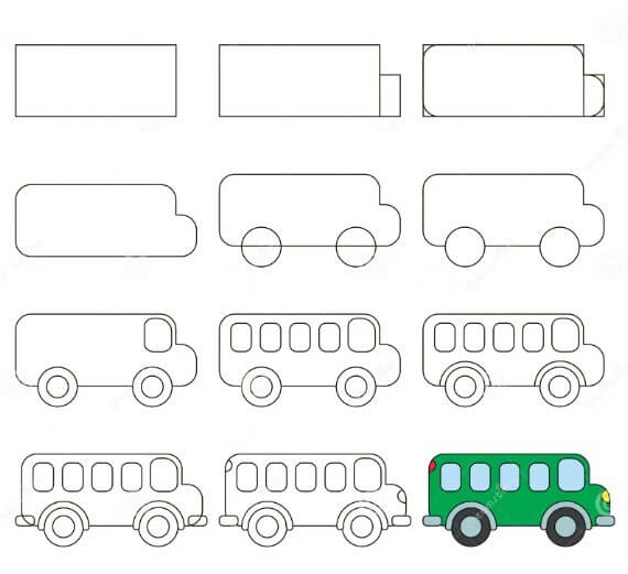 How to draw Bus idea (26)