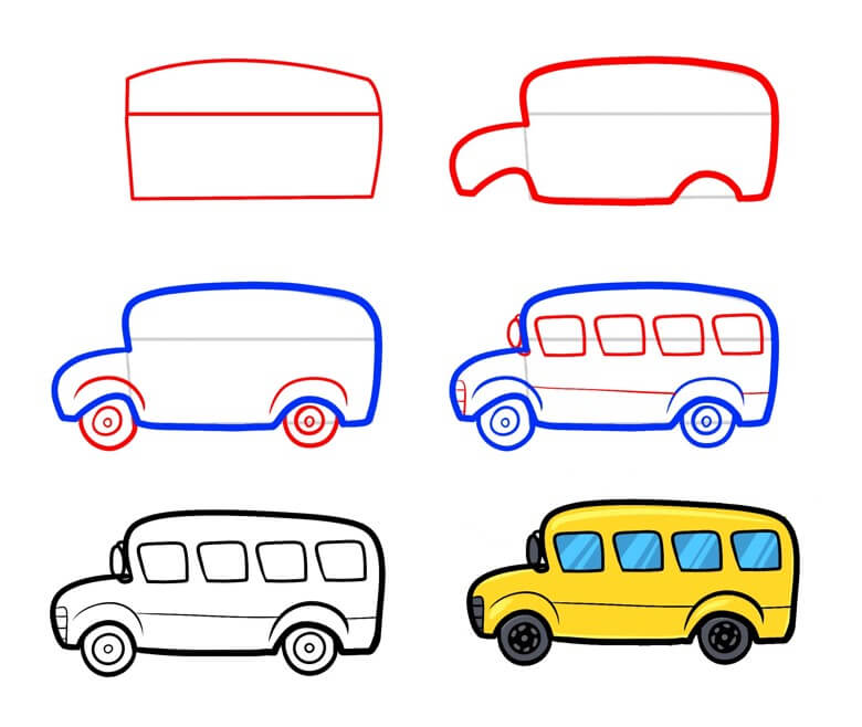 How to draw Bus idea (32)