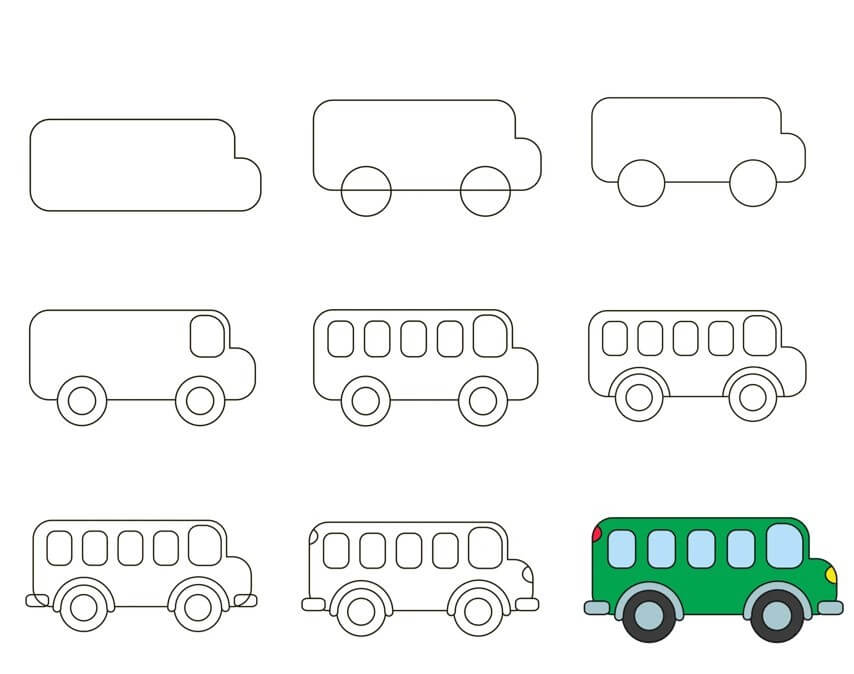 How to draw Bus idea (33)