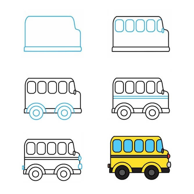 How to draw Bus idea (34)