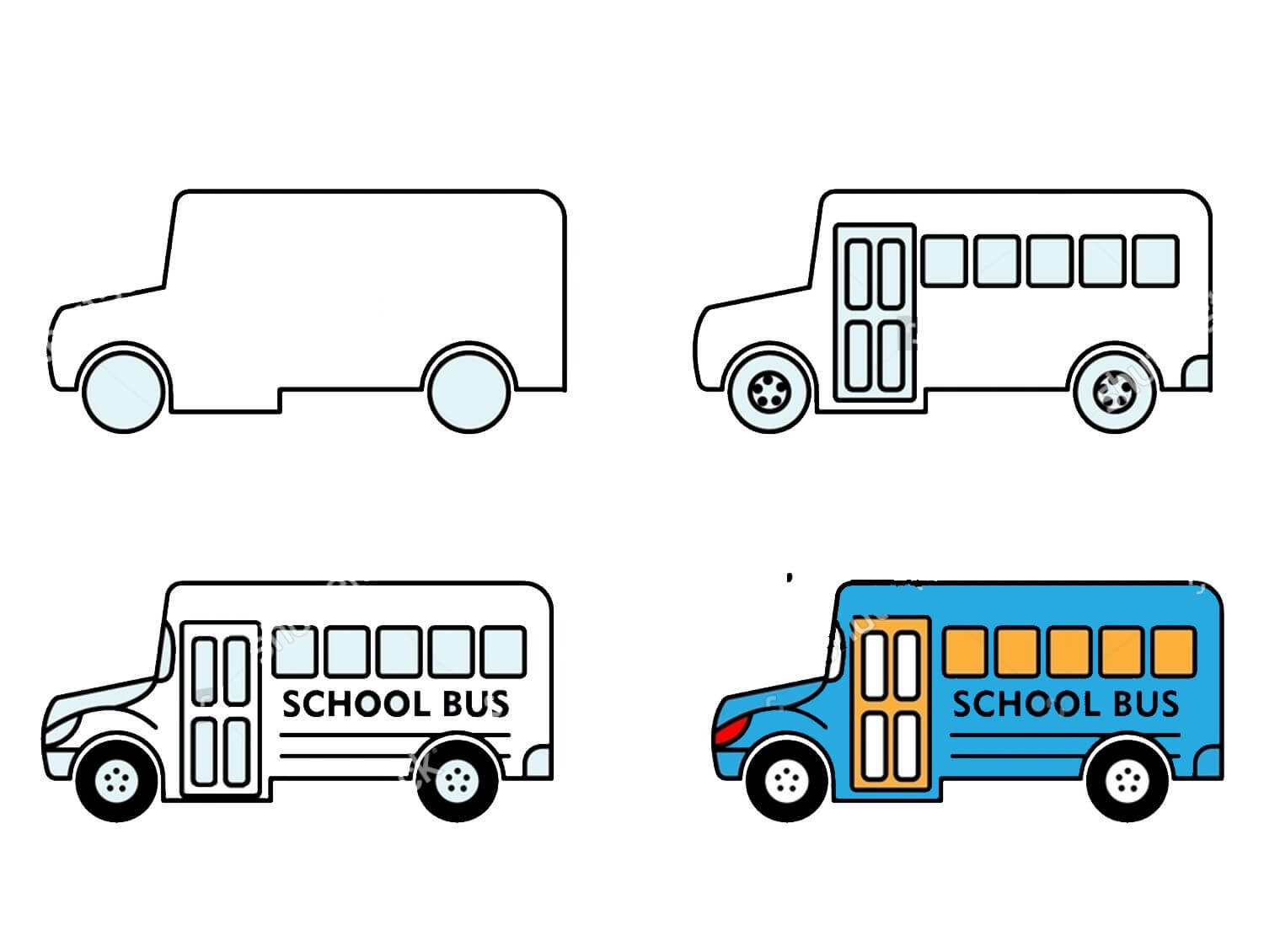 How to draw Bus idea (35)