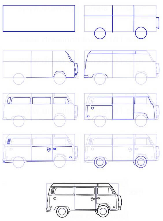 How to draw Bus idea (6)