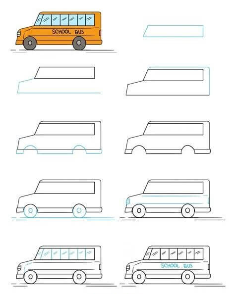 How to draw Bus idea (7)