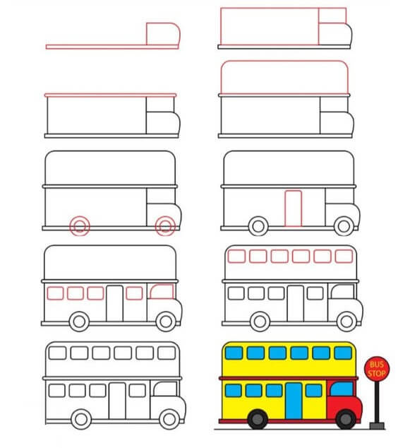 How to draw Bus idea (8)