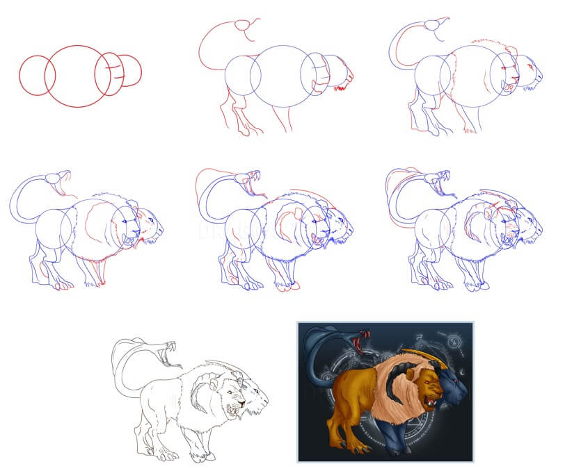 How to draw Chimera idea (4)