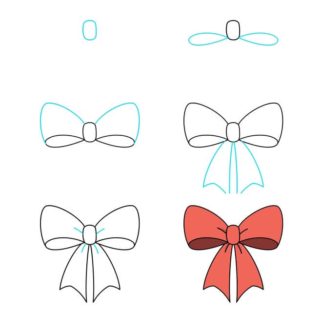 How to draw Christmas bow