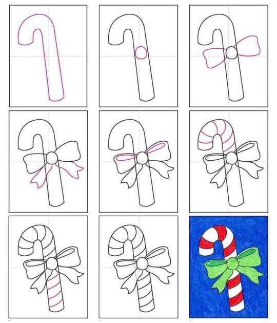 How to draw Christmas candy 2