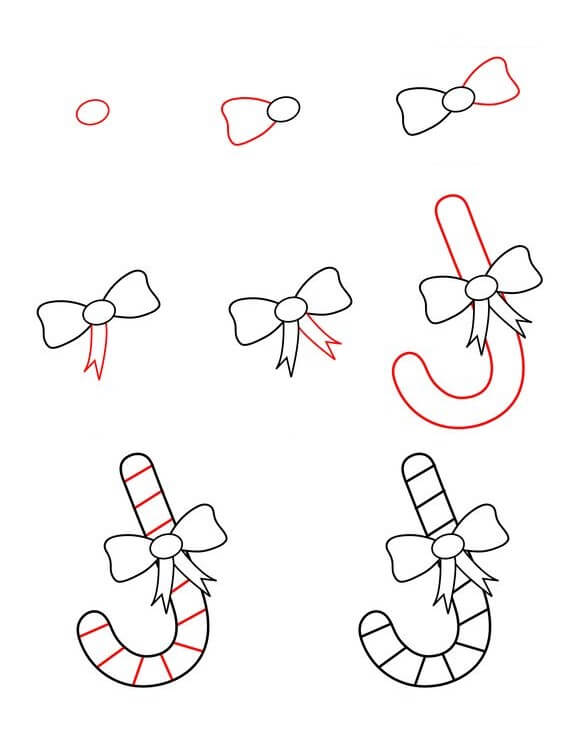 How to draw Christmas candy 3