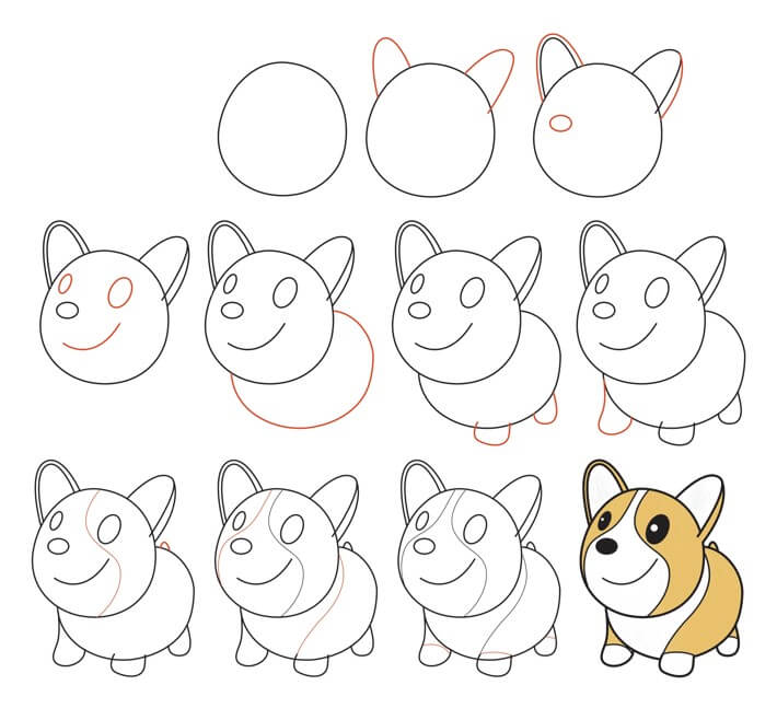 How to draw Corgi idea (12)