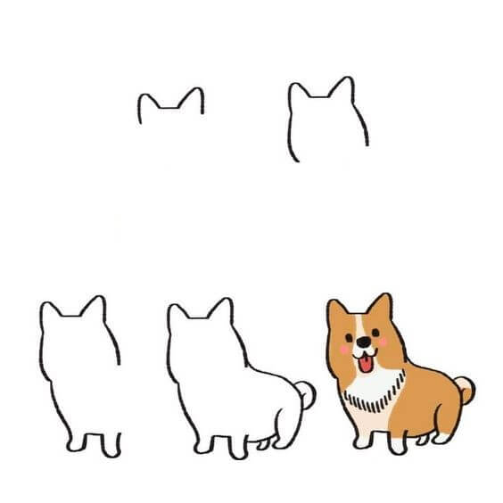 How to draw Corgi idea (2)