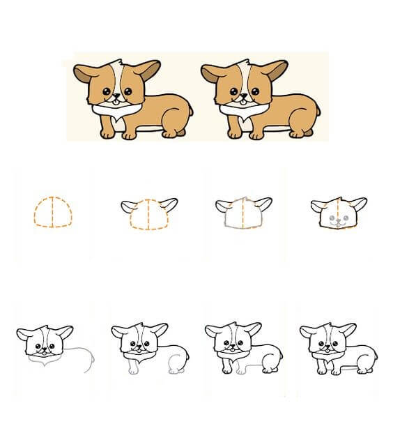 How to draw Corgi idea (5)