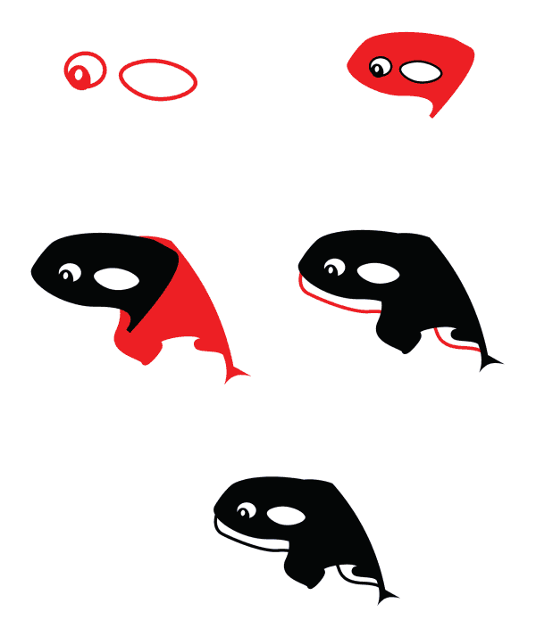 How to draw cute-killer-whale-tutorial