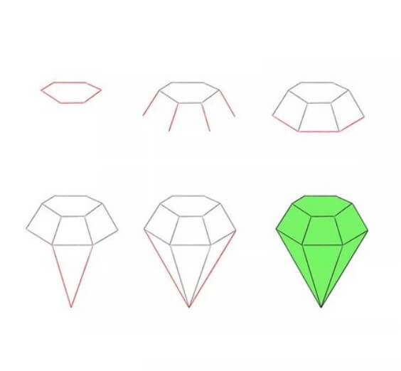 How to draw Diamond idea (4)