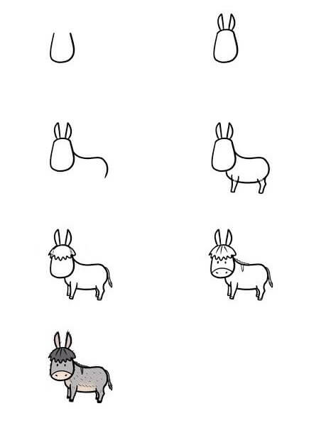 How to draw Donkey idea (1)