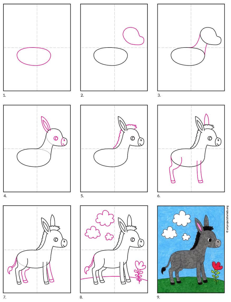 How to draw Donkey idea (22)