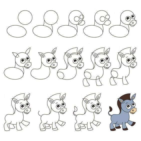 How to draw Donkey idea (23)