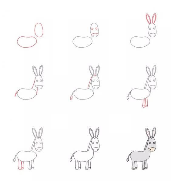 How to draw Donkey idea (26)