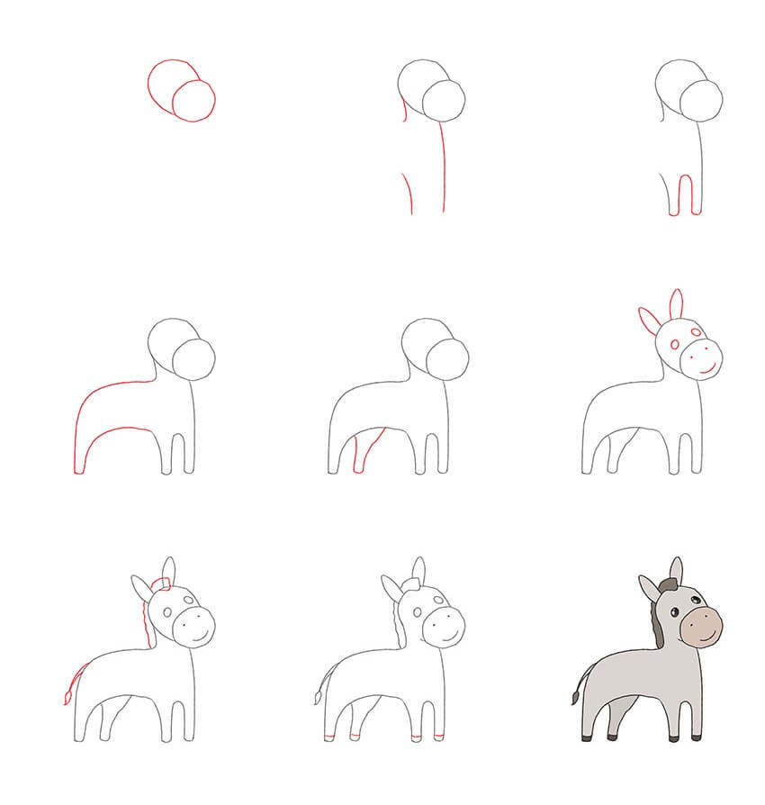 Donkey Drawing Ideas
