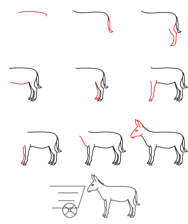 How to draw Donkey idea (33)