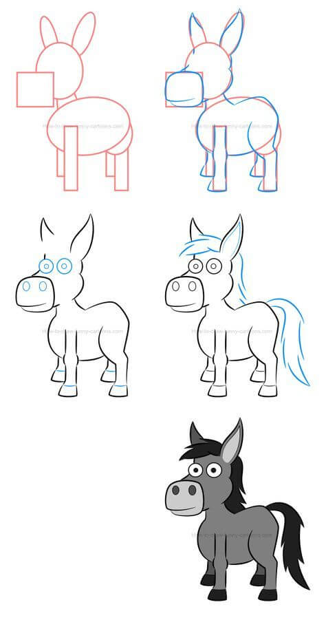 How to draw Donkey idea (7)