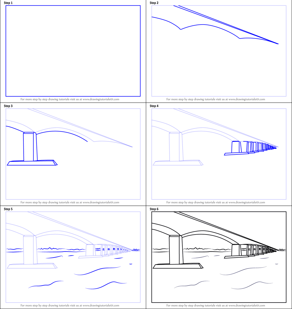 Draw a simple bridge (5) Drawing Ideas