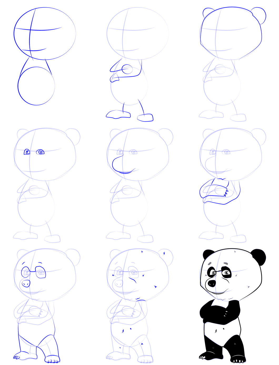 Drawing a simple panda (2) Drawing Ideas