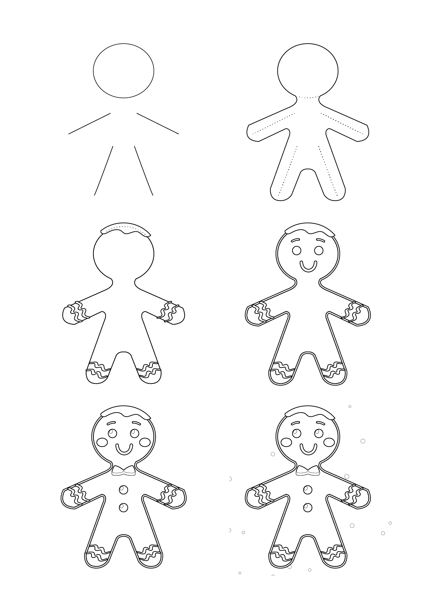 How to draw Drawing Gingerbread Man simply