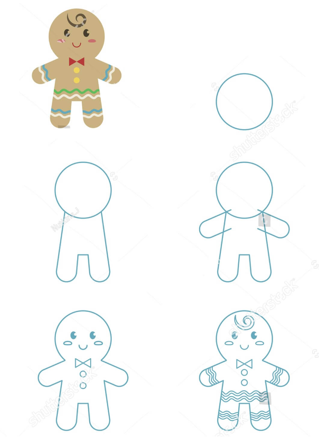 How to draw Gingerbread Man idea (28)