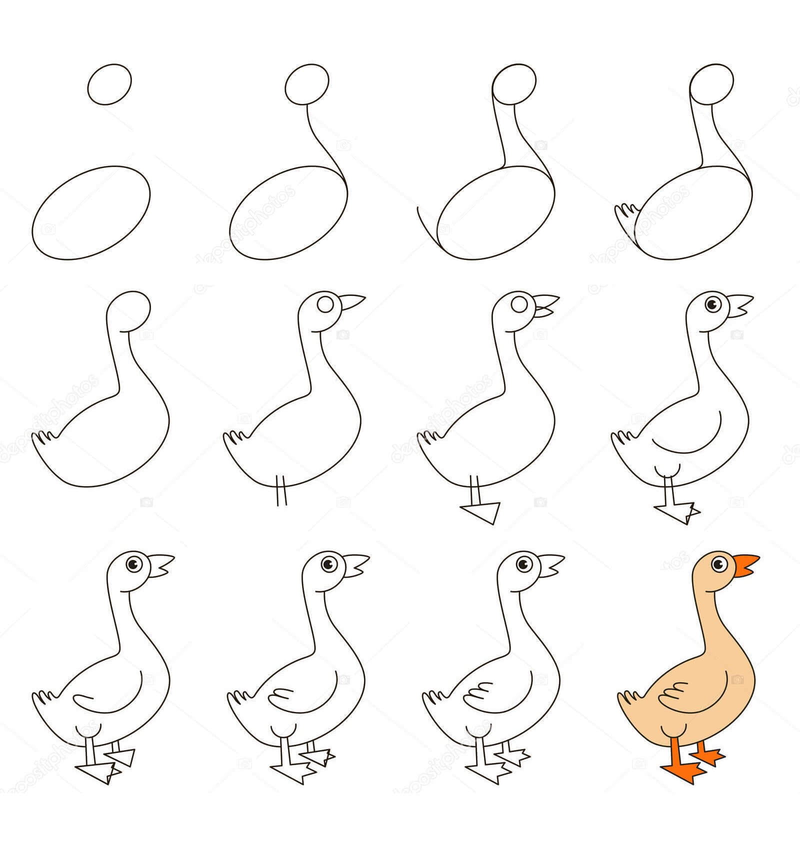 How to draw Goose idea (11)