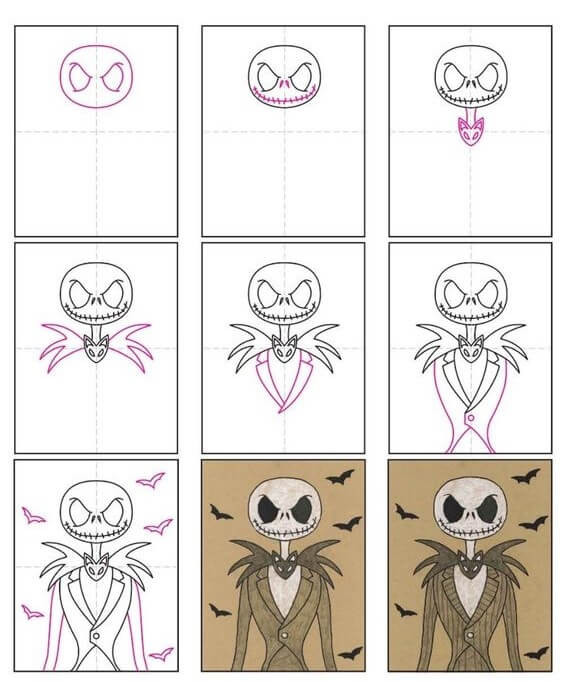 How to draw Halloween ghost (2)