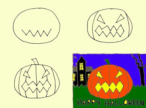 How to draw Halloween pumpkin (14)