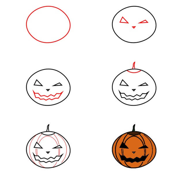 Halloween pumpkin (8) Drawing Ideas