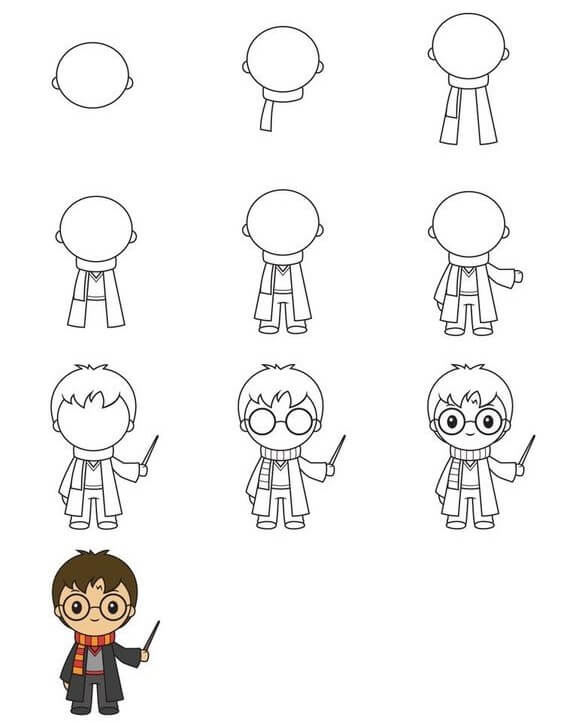 How to draw Harry potter idea (1)