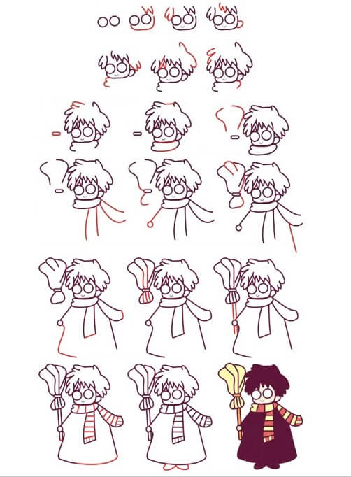 How to draw Harry potter idea (16)