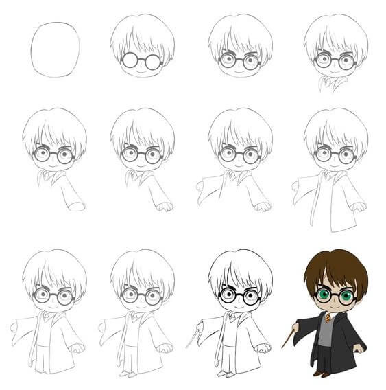 How to draw Harry potter idea (8)