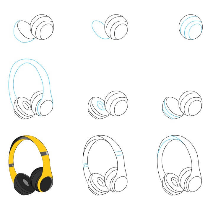 How to draw Headphones idea (7)