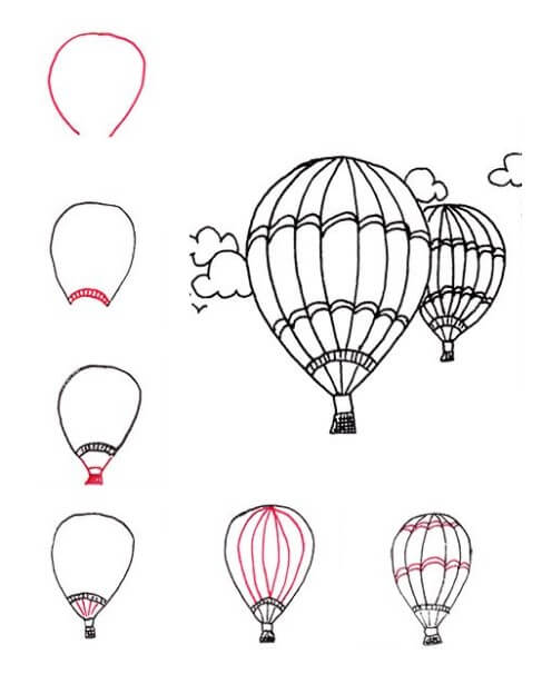 Hot air balloon idea (13) Drawing Ideas