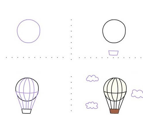 Hot air balloon idea (14) Drawing Ideas