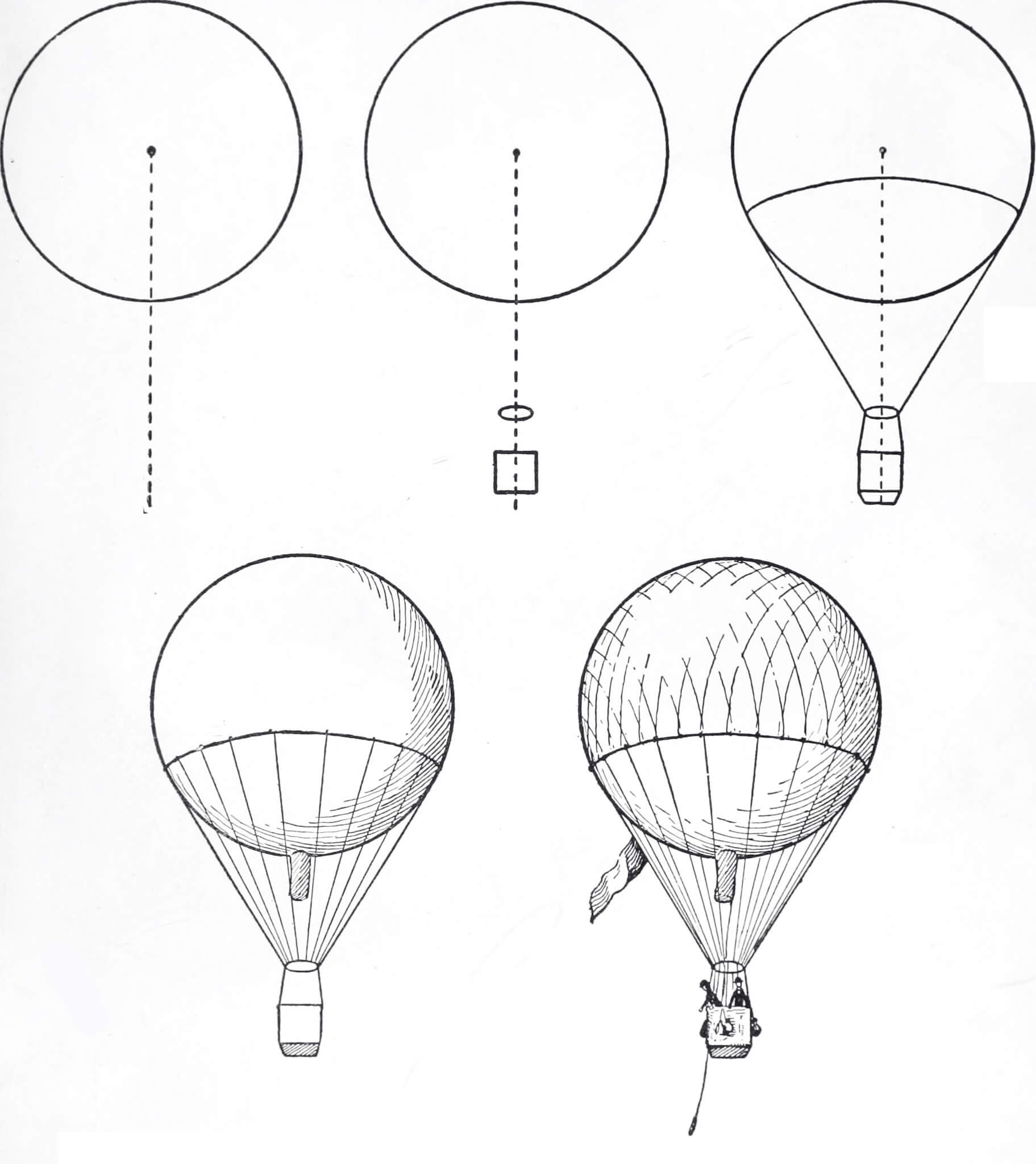 How to draw Hot air balloon idea (15)