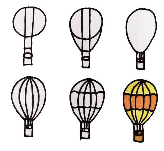 How to draw Hot air balloon idea (16)