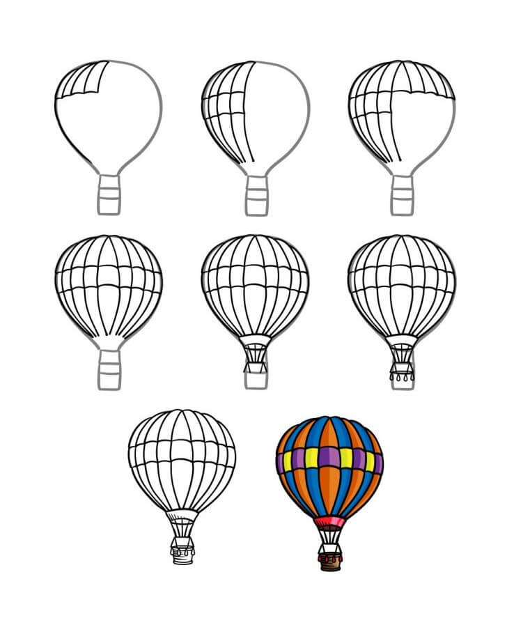 Hot air balloon idea (19) Drawing Ideas