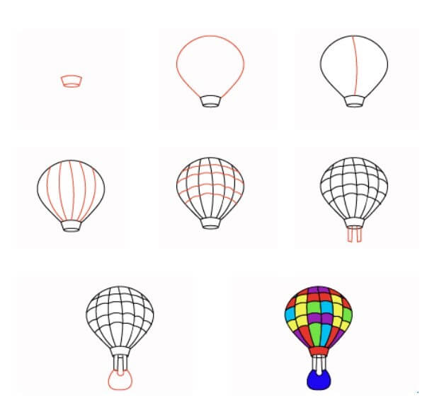 Hot air balloon idea (22) Drawing Ideas